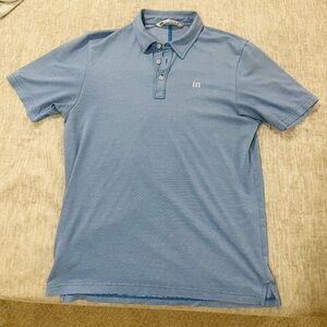 Blue striped polo